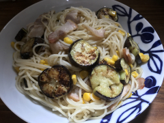 秋茄子のスパゲッティ